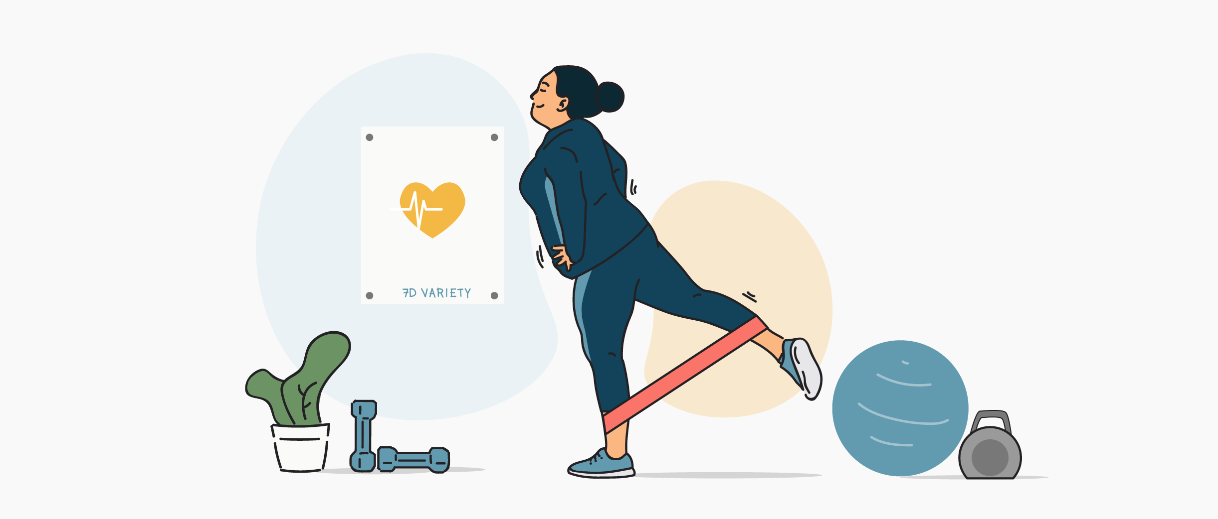 How to counter obesity with exercise?: Fat women doing workout with a yoga ball and fitness equipment